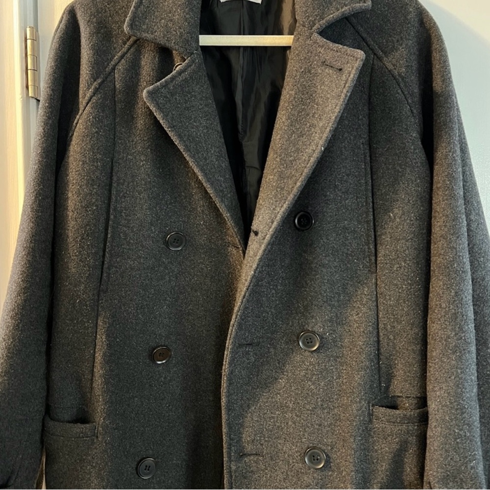 Topman Wool Blend Double-Breasted Coat with Belt